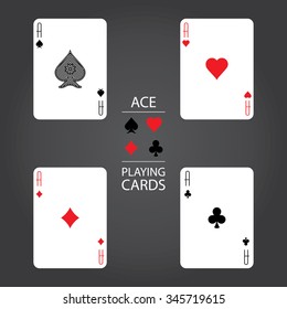 Set of playing cards vector: Ace