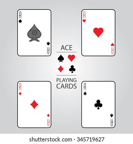 Set of playing cards vector: Ace
