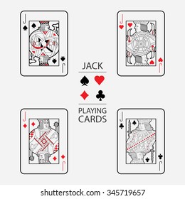 Set of playing cards vector: Jack