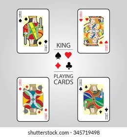 Set of playing cards vector: King