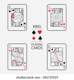 Set of playing cards vector: King