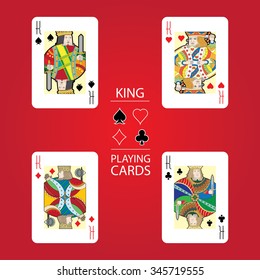 Set of playing cards vector: King