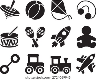 Conjunto de iconos de juego, incluyendo pelotas como el voleibol y el fútbol, aislado en un fondo blanco, perfecto para deportes, juegos, Ocio y proyectos de diseño de temática atlética.