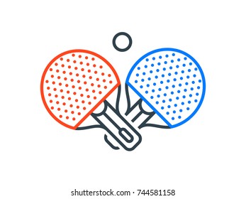 set of playing rackets for ping-pong icon