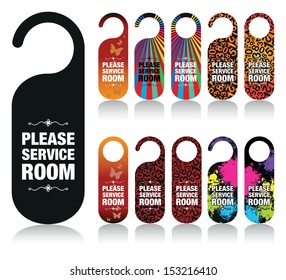 a set of please service my room signs