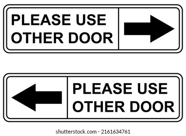 Set Please Use Other Door Graphic Stock Vector (Royalty Free ...