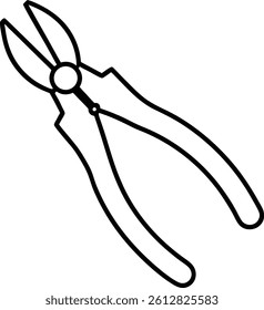 set of pliers line art illustration