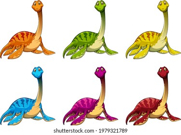 Dibujo de personajes de dibujos animados de los dinosaurios de los pliosaurios