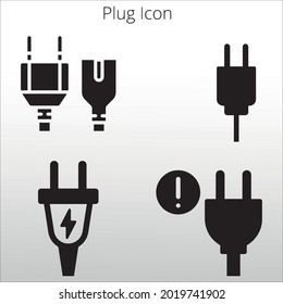 set of plug icon  line isolated or logo isolated sign symbol vector, outline and stroke style Collection of high-quality color style vector illustration,