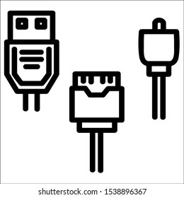 Set of plug in on with white background.