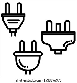 Set of plug in on with white background.