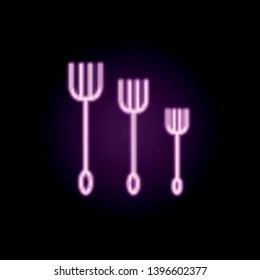 set of plugs neon icon. Elements of restaurant set. Simple icon for websites, web design, mobile app, info graphics