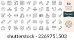 Set of plumber icons. Thin linear style icons Pack. Vector Illustration