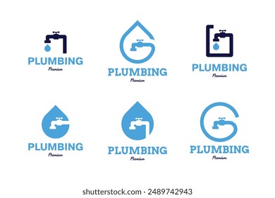 Set of plumbing logo design vector illustration template idea