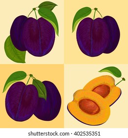 set of plums pictures