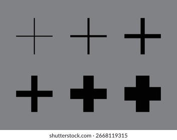 Set of plus and add icon design