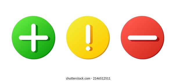 Set Plus Minus Icons Positive Negative Stock Vector Royalty Free