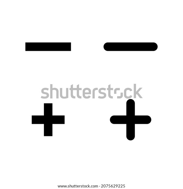 Set of\
plus and minus mathematics symbol, education maths icon, web\
element vector illustration design, finance sign\
.