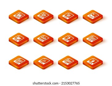 Set PNG file document, OBJ, EML, WAV, TXT and OGG icon. Vector