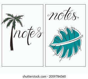 Set pocket notebook hand drawn doodle vector