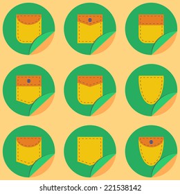 Set of pocket stickers 