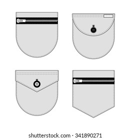 Set Pocket Vector Illustration Icons Stock Vector (Royalty Free ...