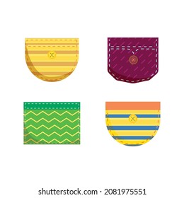 Set of pockets design vector collection 02