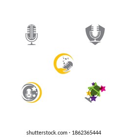 Set Podcast Vector icon design illustration Template