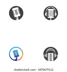 Set Podcast Vector icon design illustration Template