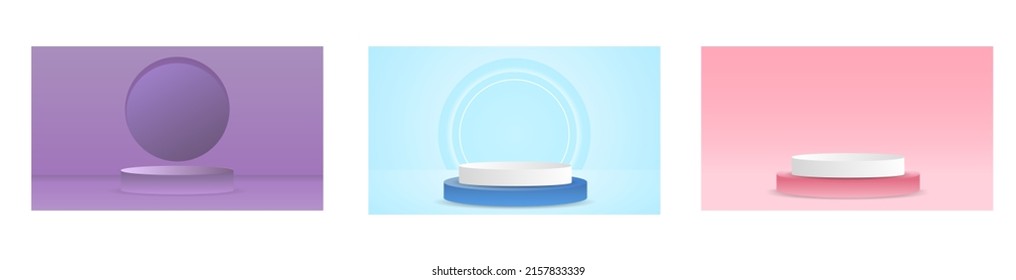 Set Podium product display set on isolated background , 3d podium for presentation,  illustration 3d Vector EPS 10