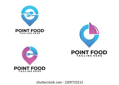 set of point food logo vector design template