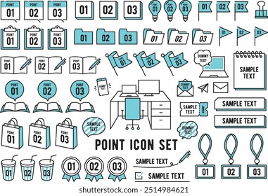 Set of point icons and business icons