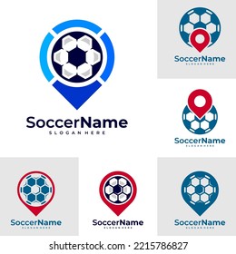Plantilla de logotipo Set of Point Soccer, vector de diseño de logotipo de Football Point