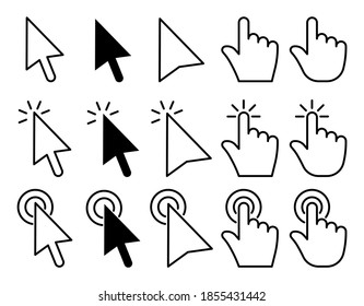 Set of pointer cursor mouse icon