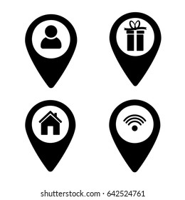 Set pointer icons, flat design template, vector 