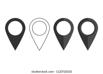 Set pointer icons. Location icons. Map pointer icon