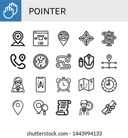 Set of pointer icons such as Applause, Placeholder, Select, Direction, Signpost, Location, Wall clock, Route, Mouse, Teacher, Gps, Alarm clocks, Navigator, Clock, Location pin , pointer