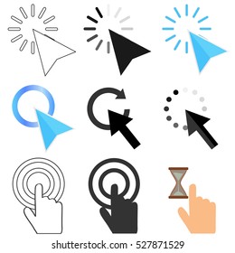 Set pointers computer mouse, computer mouse pointer vector, cursor vector, illustration cursor. Flat design, vector.