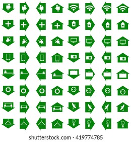 a set of pointers with icons for use on web sites, in business, in shops, at home, as the stickers