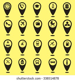 Set of pointers with icons, vector eps10 illustration