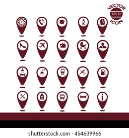 Set of pointers with icons, vector eps10 illustration