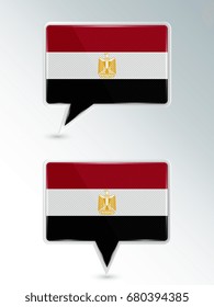 A set of pointers. The national flag of Egypt on the location indicator. Vector illustration.