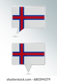 A set of pointers. The national flag of Faroe islands on the location indicator. Vector illustration.
