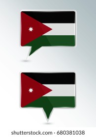 A set of pointers. The national flag of Jordan on the location indicator. Vector illustration.