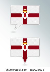 A set of pointers. The national flag of Northern Ireland on the location indicator. Vector illustration.