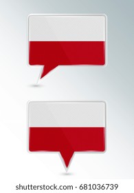 A set of pointers. The national flag of Poland on the location indicator. Vector illustration.