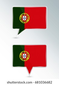 A set of pointers. The national flag of Portugal on the location indicator. Vector illustration.