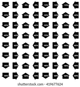 a set of pointers with percent for use on websites, to indicate the sequence of the enumeration values, to compile rankings, in stores, on sales