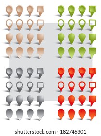 Set of Pointers. Vector illustration