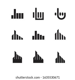 Set of pointing finger and music bar icon design